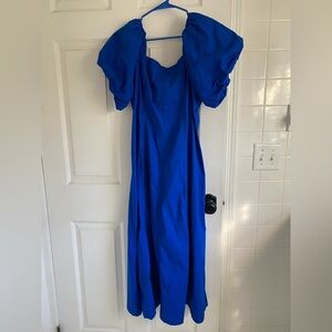 LOFT: Puff sleeve midi dress